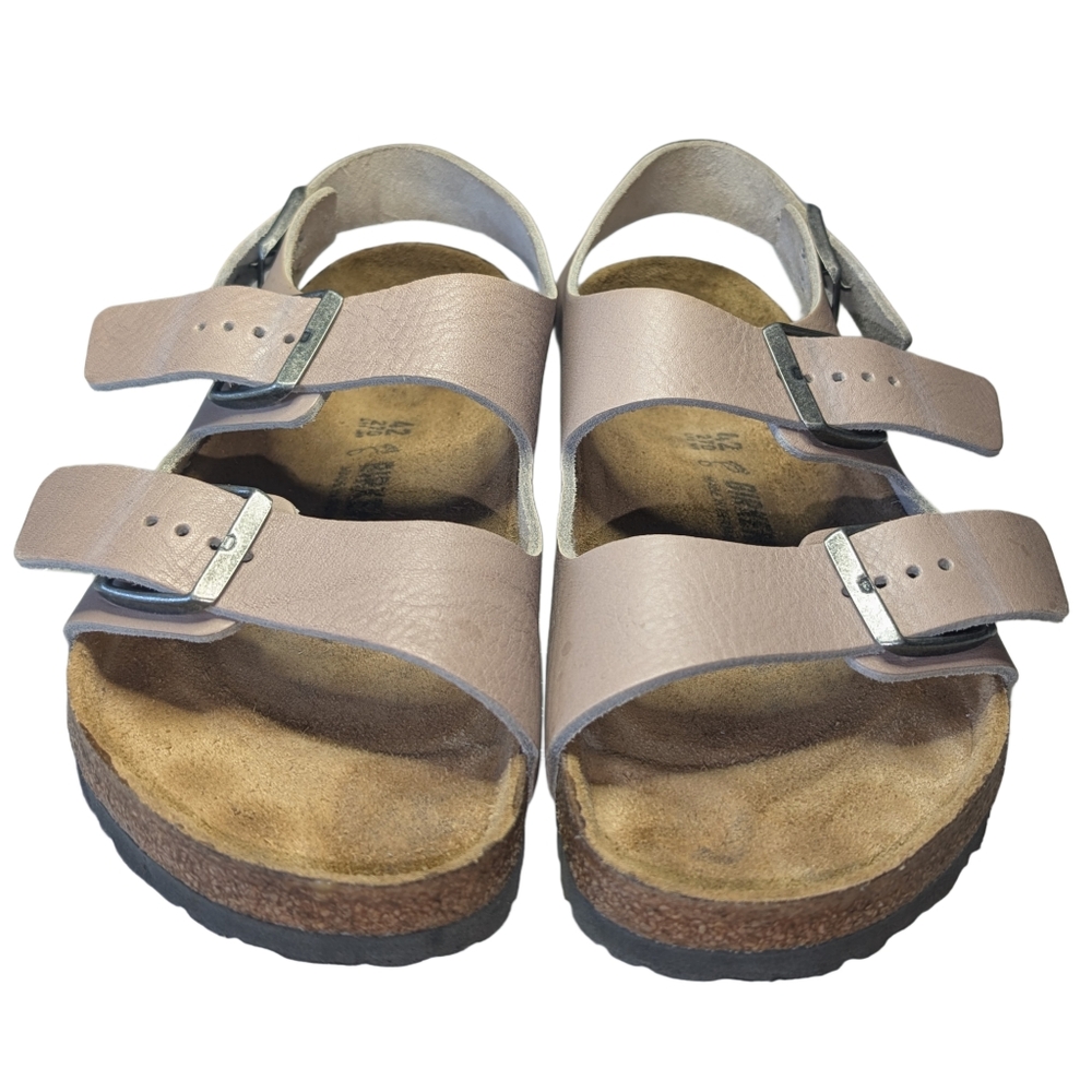 Birkenstock Leather Sandals Milano Taupe Gray EU 42 W 11–11.5 Wide